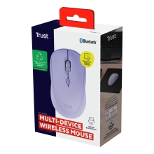 Ratón inalámbrico RF y bluetooth Trust YVI+ 1600DPI 3 dispositivos violeta