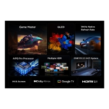 TV TCL 55" 55P8K UHD QLED Google TV 144Hz Onkyo