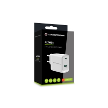 Cargador Conceptronic GaN ALTHEA20W45 45W 1xUSB-C 1xUSB-A, QC 3.0, PPS, PD 3.0