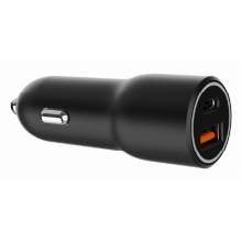 Cargador de coche Gembird 1xUSB TIPO C 1xUSB 38W negro