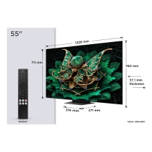 TV TCL 55" 55C7K UHD MiniLED Google TV 144Hz B&O