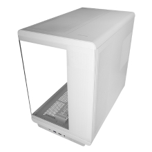 Caja ATX semitorre gaming Mars Gaming MCREV cristal templado blanco