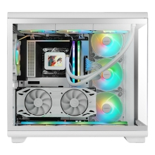 Caja ATX semitorre gaming Mars Gaming MCREV cristal templado blanco