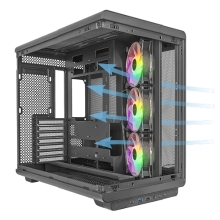 Caja ATX semitorre gaming Mars Gaming MCREV cristal negro