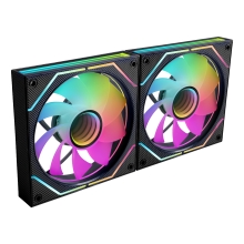 Kit 2×Ventilador interno ARGB Mars Gaming MF3DPROX2R negro 120mm ARGB 360º PWM aspas invertidas
