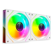 Kit 2×Ventilador interno ARGB Mars Gaming MF3DPROX2 blanco 120mm ARGB 360º PWM