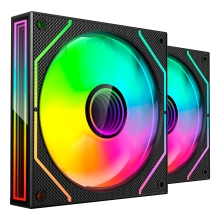 Kit 2×Ventilador interno ARGB Mars Gaming MF3DPROX2 negro 120mm ARGB 360º PWM