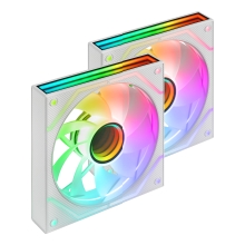 Kit 2×Ventilador interno ARGB Mars Gaming MF3DPROX2RW blanco 120mm ARGB 360º PWM aspas invertidas