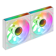Kit 2×Ventilador interno ARGB Mars Gaming MF3DPROX2RW blanco 120mm ARGB 360º PWM aspas invertidas