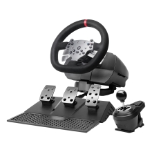 Volante Mars Gaming MWHRSX force feedback motor dual, pedales y palanca multiplataforma