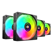 Kit 4×Ventilador interno ARGB Mars Gaming MF3DPROKIT negro 120mm ARGB hub RF remote