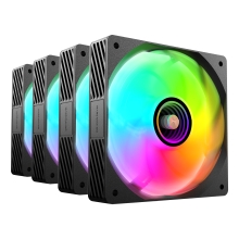 Kit 4×Ventilador interno ARGB Mars Gaming MF3DPROKIT negro 120mm ARGB hub RF remote