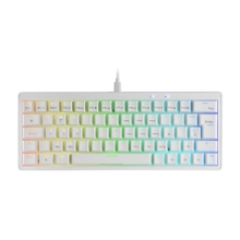 Teclado Mars Gaming compacto MKMINIPROWBRES hot-swap mecánico switch marrón RGB Chroma blanco