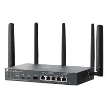 Router LTE VPN WiFi 6 TP-Link Omada ER706WP-4G+ AX3000 2402 Mbps 2xNanoSIM 1xWAN Gb 1×SFP Gb 4xLAN Gb