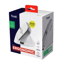 Ratón inalámbrico Trust Bayo II ergonómico vertical 6 Bot. Recargable blanco