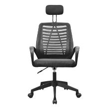 Silla ergonómica Mars Gaming MGCERGOBBK negro respaldo en malla transpirable reposacabezas ajustable