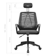 Silla ergonómica Mars Gaming MGCERGOBBK negro respaldo en malla transpirable reposacabezas ajustable