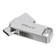 Memoria USB 3.2 PNY Duo 128GB USB-A y USB tipo C acero