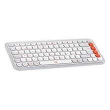 Teclado inalámbrico Logitech Pop Icon Keys blanco - naranja