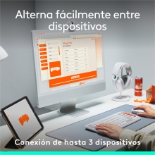 Teclado inalámbrico Logitech Pop Icon Keys blanco - naranja