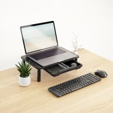 Soporte elevador regulable para monitor TooQ TQMR081 con cajón negro