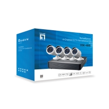 Kit Videovigilancia 1080p Level One Dsk-4001 4 Canales 4 Camaras Int/ext + Grabador Cables Iluminacion Led (sin Hd)