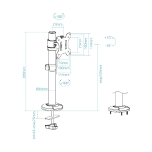 Soporte de mesa TooQ DB1131TN-B 17" a 32" negro