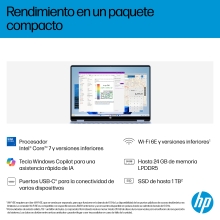 HP Omnibook 5 Flip X360 14-fp0023ns Core 7-150u 14" táctil 16GB 1TB W11 celeste