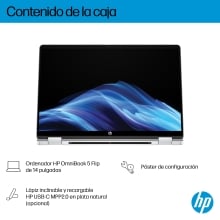 HP Omnibook 5 Flip X360 14-fp0015ns i5-1334u 14" táctil 16GB 1TB W11 plata glaciar