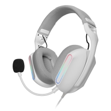 Auriculares Mars Gaming Mhpro Argb Jack 3.5mm Alimentacion Usb Control Volumen Blanco