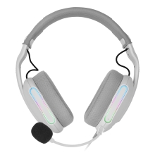 Auriculares Mars Gaming Mhpro Argb Jack 3.5mm Alimentacion Usb Control Volumen Blanco