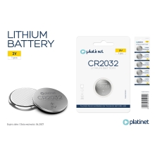 Pilas CR2032 Platinet botón litio 3V pack 5 unidades
