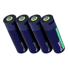 Pilas AA recargables Trust USB-C 1700 mAh pack 4 unidades 25631