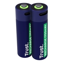 Pilas AA recargables Trust USB-C 1700 mAh pack 2 unidades 25584
