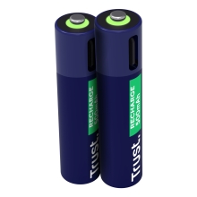 Pilas AAA recargables Trust USB-C 500 mAh pack 2 unidades 25585