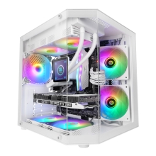 Caja mATX Mars Gaming MC3TLite blanco 3 paneles de cristal