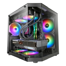 Caja mATX Mars Gaming MC3TLite negro 3 paneles de cristal templado