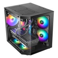 Caja mATX Mars Gaming MC3TLite negro 3 paneles de cristal templado