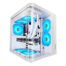 Caja ATX Mars Gaming MCCURV blanco cristal templado continuo