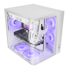 Caja ATX Mars Gaming MCCURV blanco cristal templado continuo