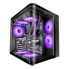 Caja ATX Mars Gaming MCCURV negro cristal templado continuo