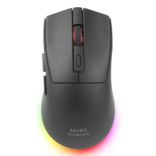 Ratón Mars inalámbrico Gaming RF Y bluetooth Mmt3 Rgb base de recarga Magnética 14400 Dpi negro