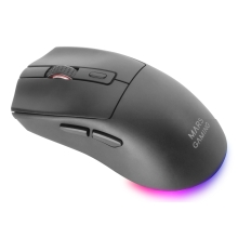 Ratón Mars inalámbrico Gaming RF Y bluetooth Mmt3 Rgb base de recarga Magnética 14400 Dpi negro