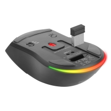 Ratón Mars inalámbrico Gaming RF Y bluetooth Mmt3 Rgb base de recarga Magnética 14400 Dpi negro