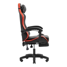 Silla gamer Mars Gaming MGCXBBL negra y roja reclinable, reposabrazos ajustable, reposapiés, cojines