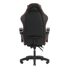 Silla gamer Mars Gaming MGCXBBL negra y roja reclinable, reposabrazos ajustable, reposapiés, cojines