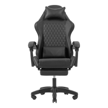 Silla gamer Mars Gaming MGCXBK negra reclinable, reposabrazos ajustable, reposapiés, cojines