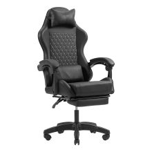Silla gamer Mars Gaming MGCXBK negra reclinable, reposabrazos ajustable, reposapiés, cojines