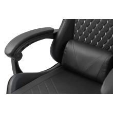 Silla gamer Mars Gaming MGCXBK negra reclinable, reposabrazos ajustable, reposapiés, cojines