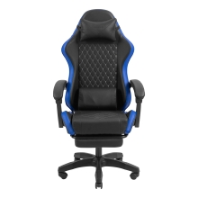 Silla gamer Mars Gaming MGCXBBL negra y azul reclinable, reposabrazos ajustable, reposapiés, cojines